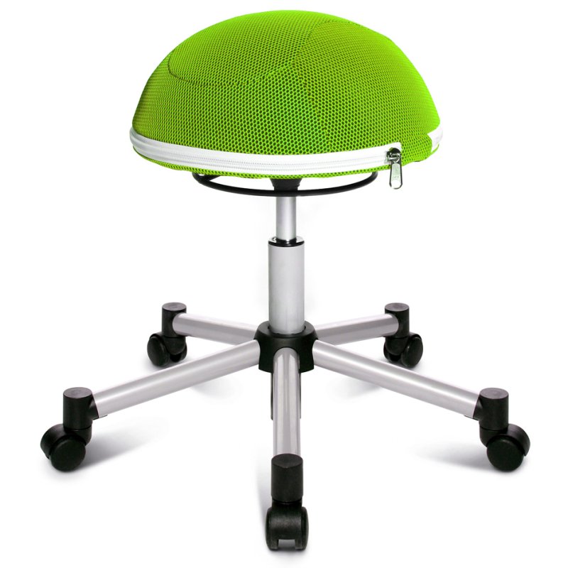 Topstar Fitness kruk Sitness Half Ball, rood, hoogte 530-660 mm, 100% polyester